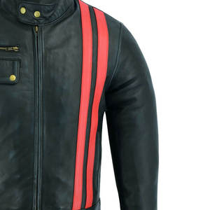 Manteaux et vestes décontractés en cuir pour hommes, écologiques, longs, lavés, à fermeture éclair frontale, col à revers ample, simples et polyvalents, printemps-automne - Product Image 6