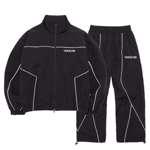 Nouvel ensemble de survêtement streetwear personnalisé pour femme, coupe-vent 2 pièces, léger, oversize, en nylon uni, pour homme - Product Image 5