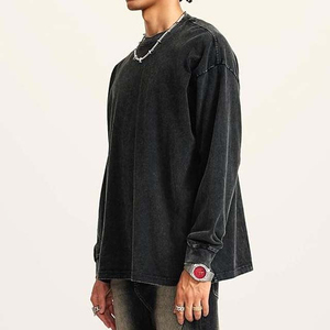 เสื้อสเวตเชิ้ตคอกลมแบบย้อมสีเอซิด หนักแน่น 100% ผ้าฝ้าย ผลิตตามสั่ง เสื้อฮู้ดลำลองสำหรับผู้ชายฤดูหนาว ผลิตในปากีสถาน เสื้อสเวตเชิ้ตย้อมสีเอซิด - Product Image 3