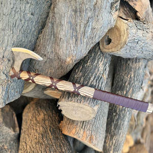 Hacha Vikinga Industrial Hecha a Mano, Hoja de Acero al Carbono, Mango de Madera, Estilo Nórdico, Herramienta para Camping y Caza, Inspirada en la Batalla Tradicional - Product Image 4