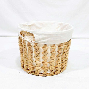 Minimalist Multifunctional Open-<b>Weave</b> Water Hyacinth Storage <b>Basket</b> Set with Handles (3pcs) Made in Vietnam - Product Image 2