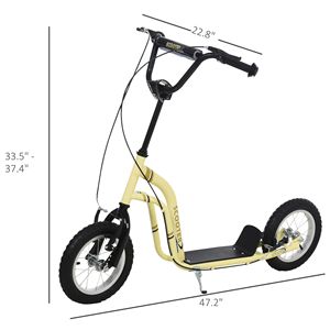 Monopattino per Bambini con Ruote Gonfiabili da 12 Pollici, Beige, con Doppi Freni, Pieghevole, Giocattolo Moderno per Bambini, Smart Digitale per Giochi all'Aperto, Età 5+ - Product Image 3