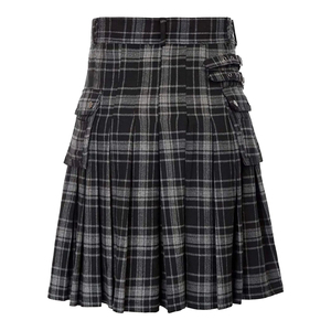 8 Yards Tartan Kilt for Mens 16oz Acrylic Wool Kilt Scottish Apparel with 3 <b>Buckles</b> and Leather <b>Straps</b> Knife Pleated - Product Image 3