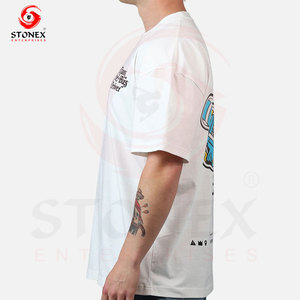 T-shirt graphique streetwear surdimensionné pour homme 100 % coton, d'inspiration vintage, coupe ample, respirant et écologique, design personnalisable - Product Image 5