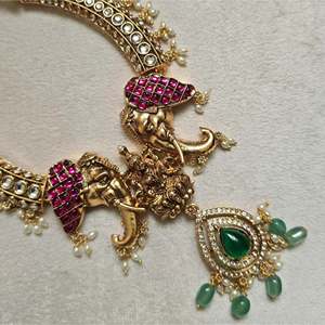 <b>Elephant</b> Hasli <b>Necklace</b> Set-Fashion Jewelry - Product Image 3