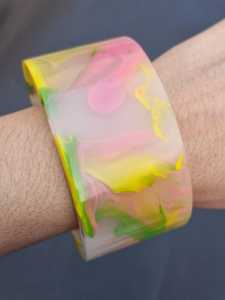 Pulseras de Resina Hechas a Mano con Cristales, Accesorios de Moda para Colecciones de Boutique, Bloques de Resina en Forma de Cubo - Product Image 3