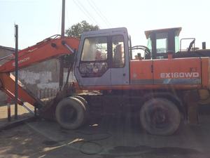 Hitachi-excavadora de ruedas EX160WD usada, con motor Hitachi Original de Japón, en venta - Product Image 2
