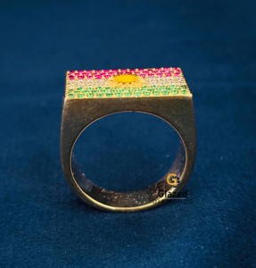 Atractivo Anillo de Plata de Ley 925 con Incrustaciones de Diamantes Moissanite de Corte Brillante Redondo, Estilo Hip Hop, Bandera de Kurdistán, para Hombre - Product Image 3