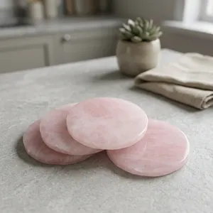 Tranches d'Agate et de Quartz Rose Naturel en Gros – Artisanat en Pierres Semi-Précieuses pour la Décoration Intérieure, le Feng Shui et l'Écologie - Product Image 3