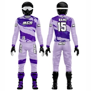 Combinaison de motocross pour homme en tissu nylon polyester de haute qualité, nouvelle couleur néon vintage, impression par sublimation, maillot et pantalon de course MX - Product Image 1
