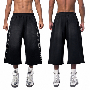 Custom Baggy Sweat <b>Shorts</b> <b>Men</b> Heavyweight French Terry Fleece Loose Oversized Knee Length <b>Bermuda</b> <b>Shorts</b> Casual Track <b>Shorts</b> - Product Image 1