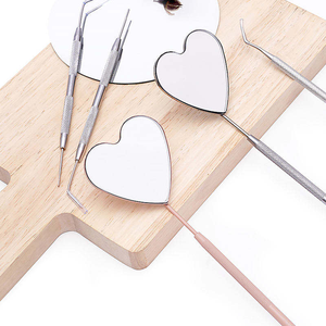 Miroir à cils en acier inoxydable au design charmant, en forme de cœur, miroir électro-plaqué pour extensions de cils - Product Image 5