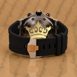 High Quality Rose Gold Diamond Watch Men Brown Dial Fashion <b>Wristwatch</b> - Product Image 4