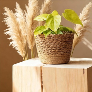 Handmade Modern Eco-Friendly Natural Rattan Planter <b>Basket</b> Woven <b>Flower</b> Pot Cover <b>for</b> Home Decor - Product Image 2