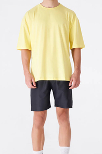 T-shirts et shorts les plus vendus, nouveau design, 100% coton extensible, t-shirts et shorts amples pour hommes, ourlet arrondi, prix d'usine en gros - Product Image 4