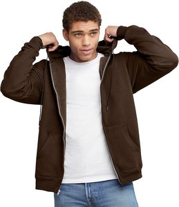 Sudadera con capucha y cremallera completa para hombre, forro polar, ropa exterior informal, ropa de invierno cálida, 100% algodón, estampado, tela suave, estilo urbano - Product Image 2
