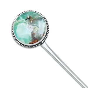 Horquilla para el pelo de cristal natural elegante, hecha a mano, con baño de plata y oro, para moños, ideal para bodas, en caja. - Product Image 6