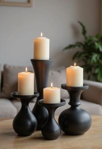 Handmade Wooden <b>Candle</b> Stand & Holder Square Shape Home Decoration for Valentine's Day Birthday Wedding Christmas - Product Image 5