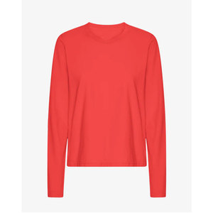 Camisas Clásicas Rojas Estampadas de Manga Larga para Mujer, Cuello Redondo Contorneado, Micro Tejido Ultra Suave, Camisa Premium de Manga Larga - Product Image 1