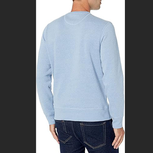 เสื้อสเวตเชิ้ตคอกลมสีฟ้าอ่อนสำหรับผู้ชาย ผ้าฝ้าย 100% ทรงปกติ สีพื้น ลำลอง ถักทอ เหมาะสำหรับใส่ในฤดูใบไม้ร่วง - Product Image 4