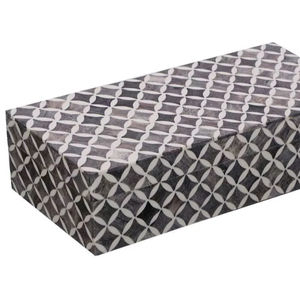 Nouvelle boîte à bijoux artisanale indienne personnalisée en résine incrustée, organisateur élégant et artistique, modèle personnalisable avec motif et emballage. - Product Image 1