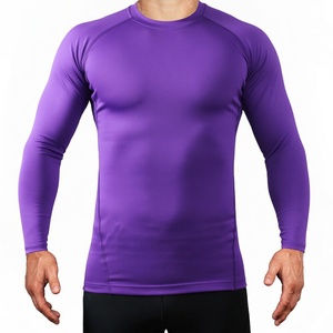 Camiseta de Compresión Azul para Hombre con Logotipo Personalizado, Poliéster y Spandex, Elástica en 4 Direcciones, Manga Larga, Ropa Deportiva, Ajuste Ceñido, Venta al Por Mayor - Product Image 6