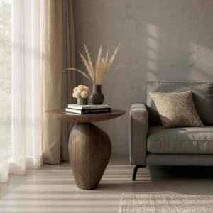 Fournisseur vietnamien - Table d'appoint en bois véritable, table d'appoint moderne, décoration de salon, table sculpturale, matériau en bois massif - Product Image 4