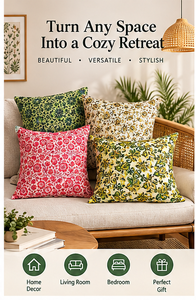 Hand Block Print Envelop Closure <b>Square</b> Cushion Covers 18x18Inch 100% Cotton Floral Vintage Customizable Soft Home Decor - Product Image 2