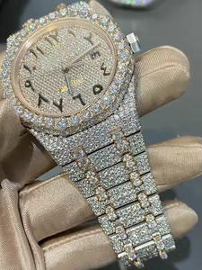 Reloj de Pulsera de Lujo para Hombre con Movimiento de Cuarzo, Diamantes Moissanite y Elegante Acero Inoxidable - Product Image 4