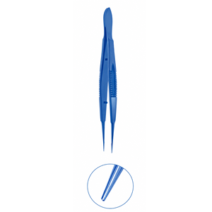 Pinzas de Sutura Castroviejo de Titanio Azul de Alta Calidad, 105 mm, para Microcirugía Oftálmica de Precisión - Product Image 3