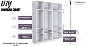 JY Furniture Armoire modulaire de chambre à coucher de plain-pied en verre moderne haut de gamme Panneau de style design européen en bois à usage domestique pliant - Product Image 4