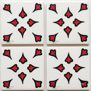 Handmade Resin Coaster <b>Set</b> with Red Heart Design Custom Decorative Drink Coasters Luxury Home Decor Table Accessories - Product Image 3