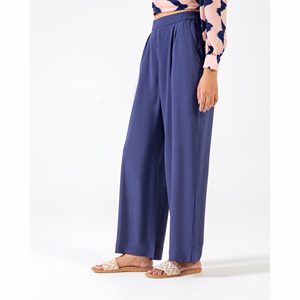 Pantalones de Mujer de Cintura Media, Pierna Recta, Largos, Estampados, 100% Algodón, Transpirables, con Cierre de Cordón, Tres Tallas Internacionales - Product Image 3