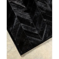 Rustique Chic tapis en cuir de vachette fait à la main Patchwork Design cuir Patchwork solide noir tapis peau de vache tapis en cuir fait à la main