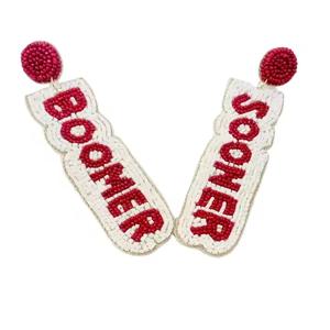 GAME DAY Boucles d'oreilles à franges perlées, pendantes, en perles de rocaille colorées roses, style bohème, avec breloque de protection et motif fruit - Product Image 3