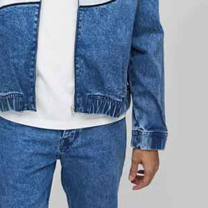 Chaqueta de Mezclilla Casual de Calidad para Hombre, Bordada, Cortavientos, Oversize, con Hombros Caídos, Negra Desgastada, 100% Algodón, Invierno - Product Image 5