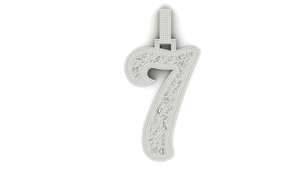 Pendentif de luxe en argent 925 avec moissanite numéro 7 et pierres rondes taille brillant, micro-incrustation, breloque à thème, cadeau unisexe style Hip Hop - Product Image 1