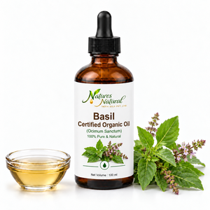 Huile Essentielle de Basilic Biologique Certifiée, Huile Naturelle Aromatique d'Ocimum sanctum pour Cosmétiques, Aromathérapie et Soins Personnels, Fournisseur en Gros - Product Image 2