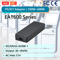 Adaptateur secteur de bureau EDAC POWER 550W AC/DC 36V-42V haute efficacité pour l'éclairage LED et les équipements industriels EA1600XA
