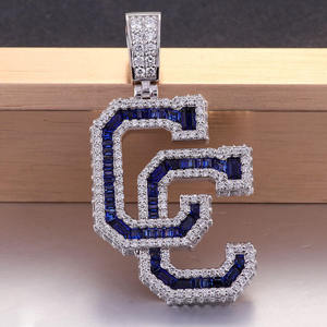 Colgante con Letra USC, Chapado en Rodio, con Circonita, Joyería Hiphop, Accesorio de Moda Unisex - Product Image 2