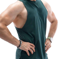 Ensemble débardeur et short de sport personnalisable grande taille pour homme, en coton et élasthanne, couleur unie, style décontracté pour l'été