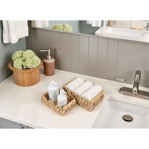 Factory Price Water Hyacinth Natural Crafts <b>Storage</b> <b>Baskets</b> Stylish Home Decor <b>Rectangle</b> Scallops Woven Sundries Box for Home - Product Image 4
