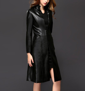เสื้อโค้ทหนัง PU สีดำ คอตั้ง รุ่น M779 D.Y Fashion 2026 สำหรับผู้หญิง - Product Image 4