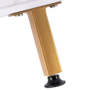 Table basse simple à double couche en tuyau de fer doré 106 x 50 x 48 cm rectangulaire avec plateau en PVC imitation marbre - Product Image 6