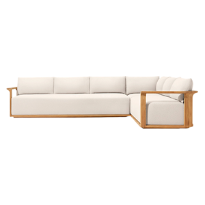 Elegant Minimalist <b>Outdoor</b> Corner <b>Sofa</b> Set Teak Wood with Soft and Waterproof Cushions Modern Sectional <b>Sofa</b> Villa Hotel Use - Product Image 1