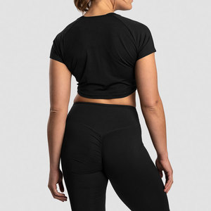 Latest Design Fashion Wear Crop Slim Fit T-Shirt <b>Women's</b> Plain Lightweight 180 Gsm Breathable Seamless Crop <b>Top</b> T-Shirt - Product Image 5