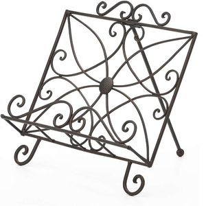 Support de livre en fer forgé au design moderne, couleur noire, pour la décoration de la maison, du bureau ou du salon - Product Image 5