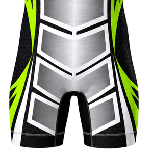 Men Neon Green Black Sublimated Wrestling Singlet Digital Print Polyester Wrestling Suit <b>Athletic</b> Performance Sports Clothing - Product Image 6