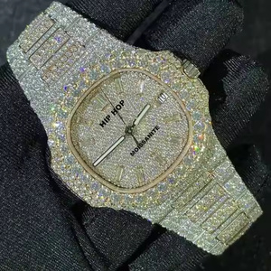 Reloj de Moissanita para Hombre, Elegante Reloj de Pulsera Analógico de Cuarzo para un Look Moderno y Diario - Product Image 4