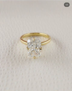 Igi/gia แล็บตัดเพชรวินเทจ14K สีเหลืองแหวนแต่งงาน/งานหมั้นใส่ได้ทั้งชายและหญิงสีขาวทองคุณภาพดีสำหรับงานปาร์ตี้ครบรอบ-คุ้มค่า - Product Image 2